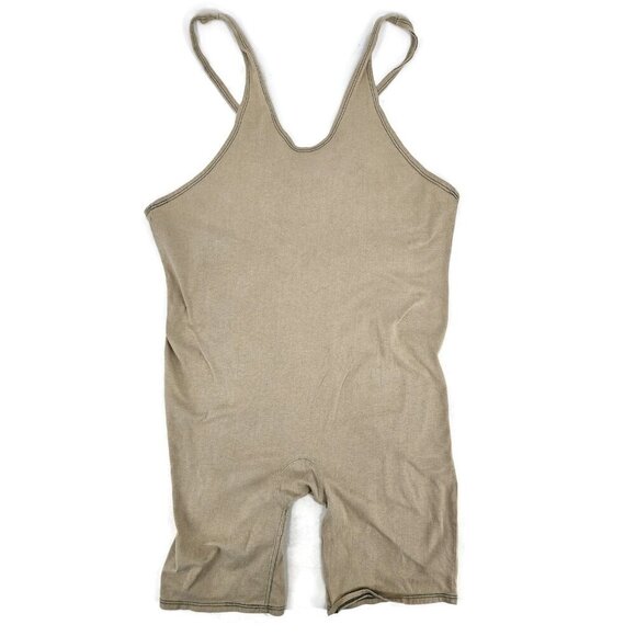 VTG Calvin Klein One Piece Bodysuit Mens XL Beige Cotton Unitard Tank - Picture 2 of 7